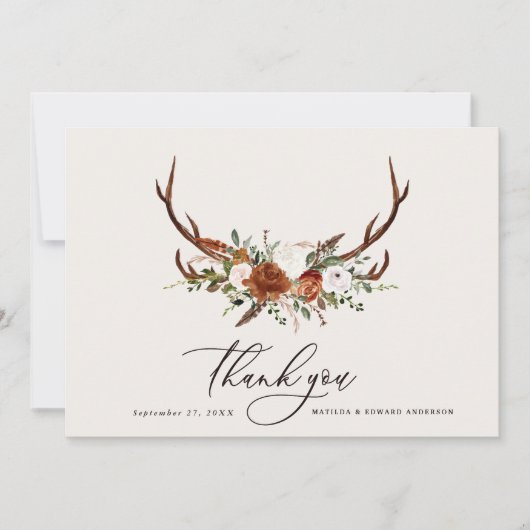 Rustikale elegante Hochzeit danke Ihnen Rost Salbe (Vorderseite)