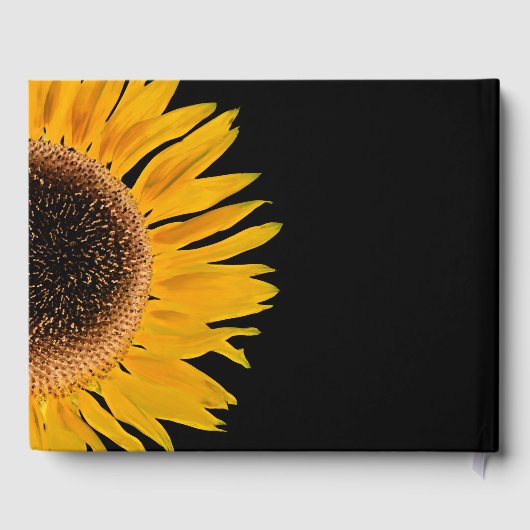 Rustikale, elegante Hochzeit der gelben Sonnenblum Gästebuch (Rückseite)