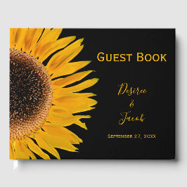 Rustikale, elegante Hochzeit der gelben Sonnenblum Gästebuch