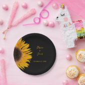 Rustikale, elegante Hochzeit der gelben Sonnenblum Pappteller (Party)