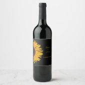 Rustikale, elegante Hochzeit der gelben Sonnenblum Weinetikett (Vorderseite)
