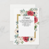 Rustikale, elegante Hochzeit in Rot und Gold Begleitkarte (Vorne/Hinten)