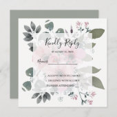 Rustikale, elegante Hochzeit mit floralen Aquarell Einladung (Vorne/Hinten)