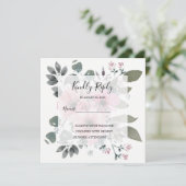 Rustikale, elegante Hochzeit mit floralen Aquarell Einladung (Stehend Vorderseite)