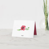 Rustikale elegante Hochzeit mit rotem Poppy Dankeskarte (Rückseite)