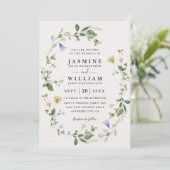 Rustikale elegante Hochzeit mit Wildblumen QR-Code Einladung (Stehend Vorderseite)
