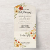 Rustikale, elegante Hochzeitsfeier in Boho All In One Einladung (Innen Boden)