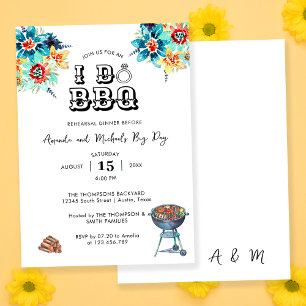 Rustikale elegante Hochzeitsprobe im Garten BBQ I  Einladung
