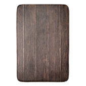 Rustikale Elegante Hütte Textur Dunkelholzkörner Badematte (Vorderseite Vertikal)