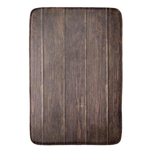 Rustikale Elegante Hütte Textur Dunkelholzkörner Badematte (Vorderseite Vertikal)