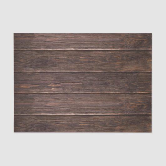 Rustikale Elegante Hütte Textur Dunkelholzkörner Seidenpapier (Vorderseite)