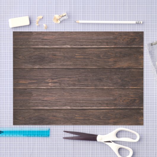 Rustikale Elegante Hütte Textur Dunkelholzkörner Seidenpapier (Handwerk)