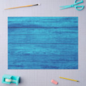 Rustikale Elegante Hütte Texture Blue Wood Grain Seidenpapier (Basteln)