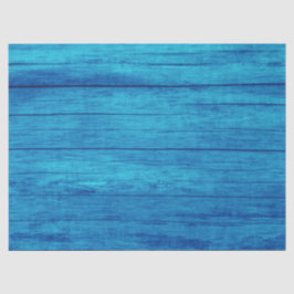 Rustikale Elegante Hütte Texture Blue Wood Grain Seidenpapier