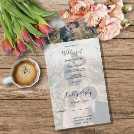 Rustikale elegante Kalligrafie-Hochzeit All In One Einladung