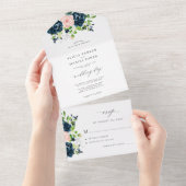 Rustikale, elegante kalligraphische Hochzeit RSVP All In One Einladung (Abreißen)