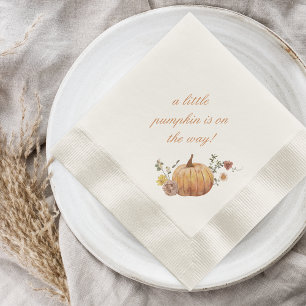 Rustikale elegante kleine Kürbis-Herbst-Baby-Party Serviette