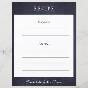 Rustikale, elegante, marineblaue Chalkboard-Rezept