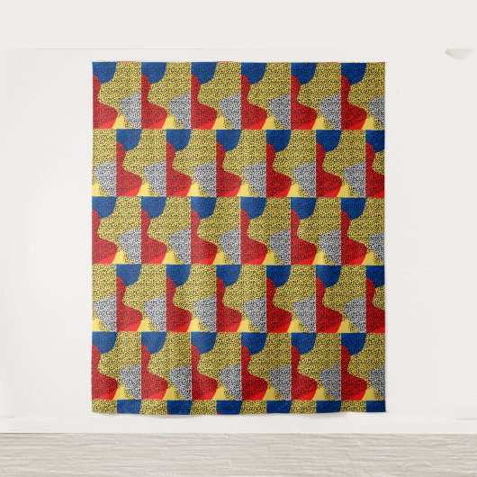 Rustikale Elegante Monogram Multicolor Wandteppich (Vorderseite)