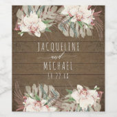 Rustikale, elegante Orchid Floral Beach Wüste Hoch Weinetikett (Einzelnes Label)