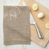 Rustikale, elegante personalisierte Familienname M Geschirrtuch (Viertel Falte)