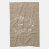 Rustikale, elegante personalisierte Familienname M Geschirrtuch (Vertikal)