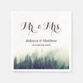 Rustikale Elegante Pine Tree Forest Winter Wedding Serviette (Vorderseite)