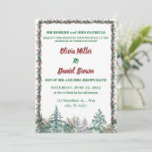 Rustikale, elegante Pinienwälder Hochzeit Einladung (Stehend Vorderseite)