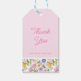 Rustikale Elegante Rosa Floral Business Vielen Dan Geschenkanhänger