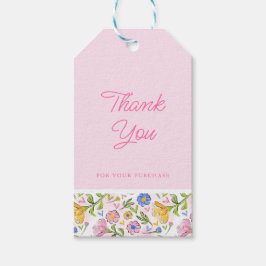 Rustikale Elegante Rosa Floral Business Vielen Dan Geschenkanhänger