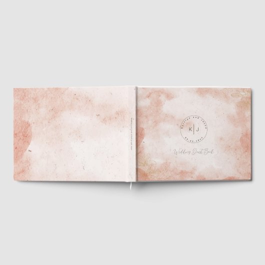 Rustikale Elegante Rosa Hochzeit Gästebuch (Voll)