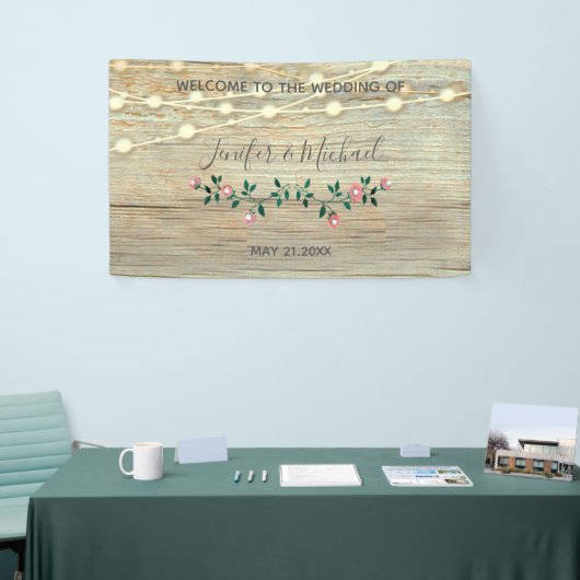 Rustikale, elegante Rose aus Holz Banner (Messeveranstaltung)