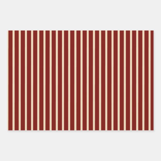 Rustikale Elegante Rote Rosen Polka Dots Streifen  Geschenkpapier Set (Vorderseite 3)