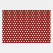 Rustikale Elegante Rote Rosen Polka Dots Streifen  Geschenkpapier Set (Vorderseite 2)