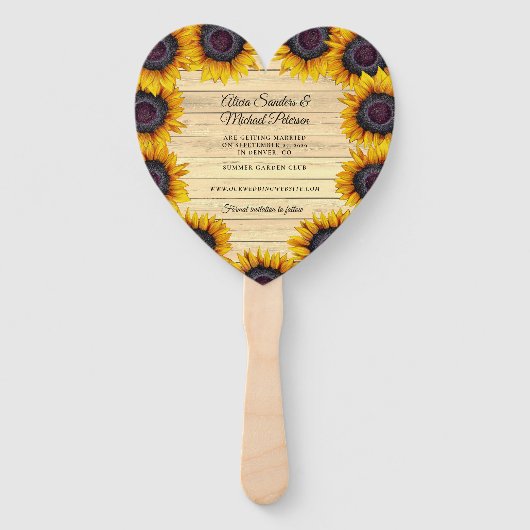 Rustikale, elegante Scheunenholz Hochzeit rett Dat Fächer (Rückseite)