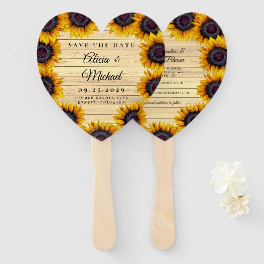 Rustikale, elegante Scheunenholz Hochzeit rett Dat Fächer (Vorne und Hinten)