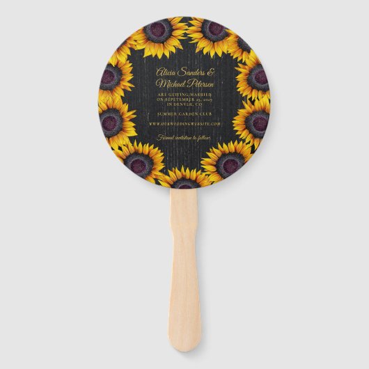 Rustikale, elegante Scheunenholz Hochzeit rett Dat Fächer (Rückseite)