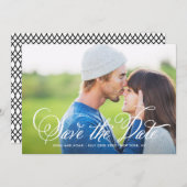 Rustikale, elegante Script-Foto-Save the Date-Kart Save The Date (Vorne/Hinten)