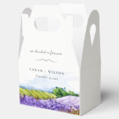 Rustikale Elegante Wasserfarben Lavendelfelder Hoc Geschenkschachtel (Geöffnet)