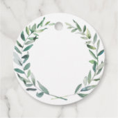 Rustikale, elegante Watercolor Blätter Hochzeit Vi Geschenkanhänger (Rückseite)