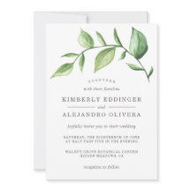 Rustikale Elegante Watercolor Grüne Hochzeit