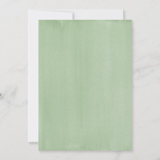 Rustikale Elegante Watercolor Grüne Hochzeit Einladung (Rückseite)