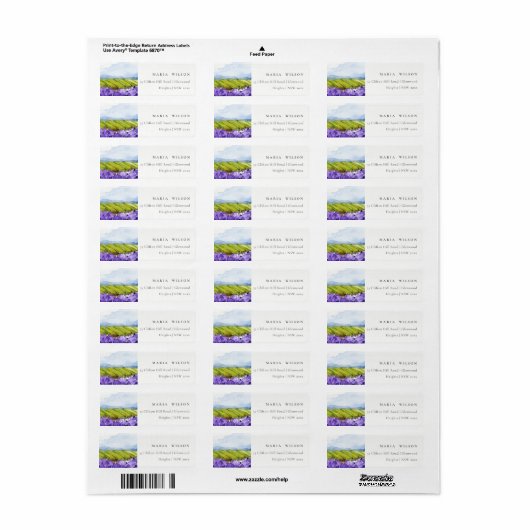 Rustikale elegante Watercolor Lavender Fields-Adre (Vorne)