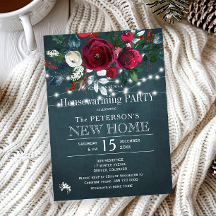 Rustikale elegante Weihnachts-Housewarming-Party Einladung