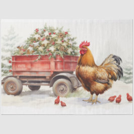 Rustikale Elegante: Weihnachtsbaumfarm & Chickens Seidenpapier