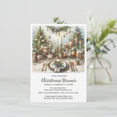 Rustikale Elegante Weihnachtsessen Einladung (Stehend Vorderseite)
