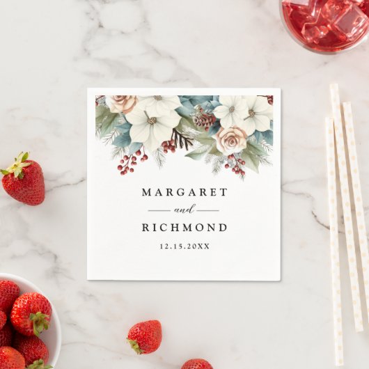 Rustikale, elegante Weihnachtsfeier Serviette (Beispiel)