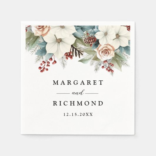 Rustikale, elegante Weihnachtsfeier Serviette (Vorderseite)