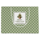 Rustikale elegante Weihnachtsgeschenktasche erdige Große Geschenktüte (Vorderseite)