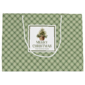 Rustikale elegante Weihnachtsgeschenktasche erdige Große Geschenktüte (Rückseite)
